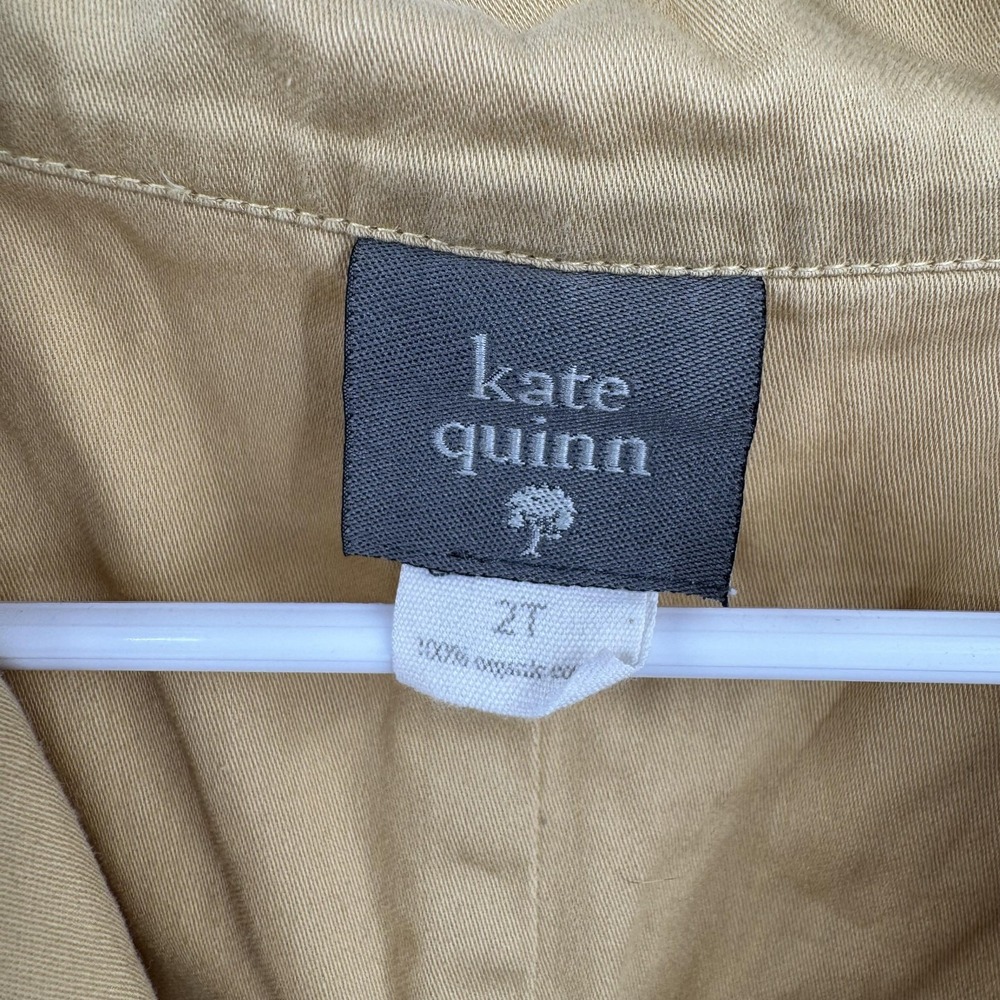 Kate Quinn Blazer Youth 2T Tan Organic Cotton Button Front Toddler Jacket - Picture 3 of 6